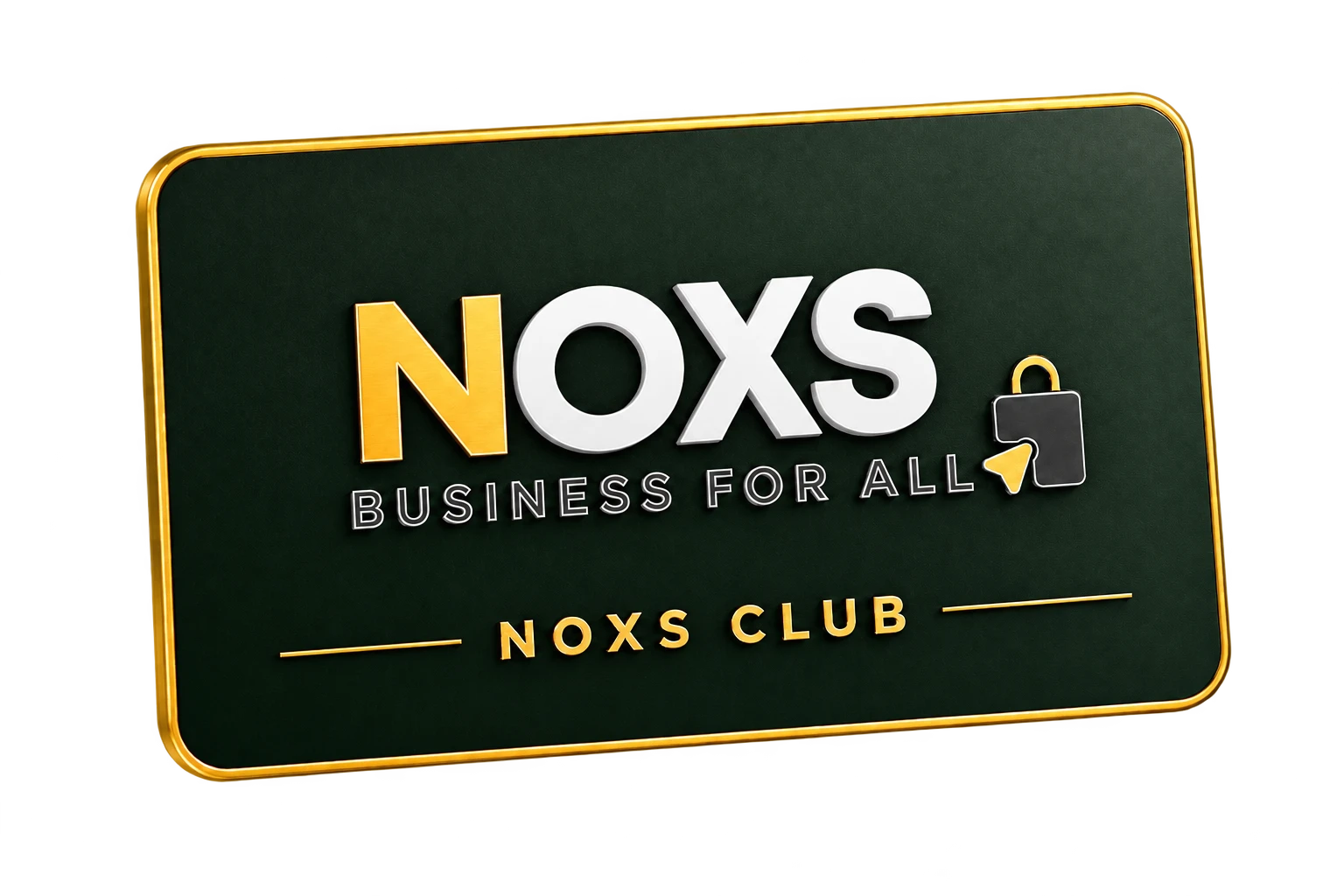 بطاقة عضوية NOXS Club باللونين الأخضر الداكن والذهبي